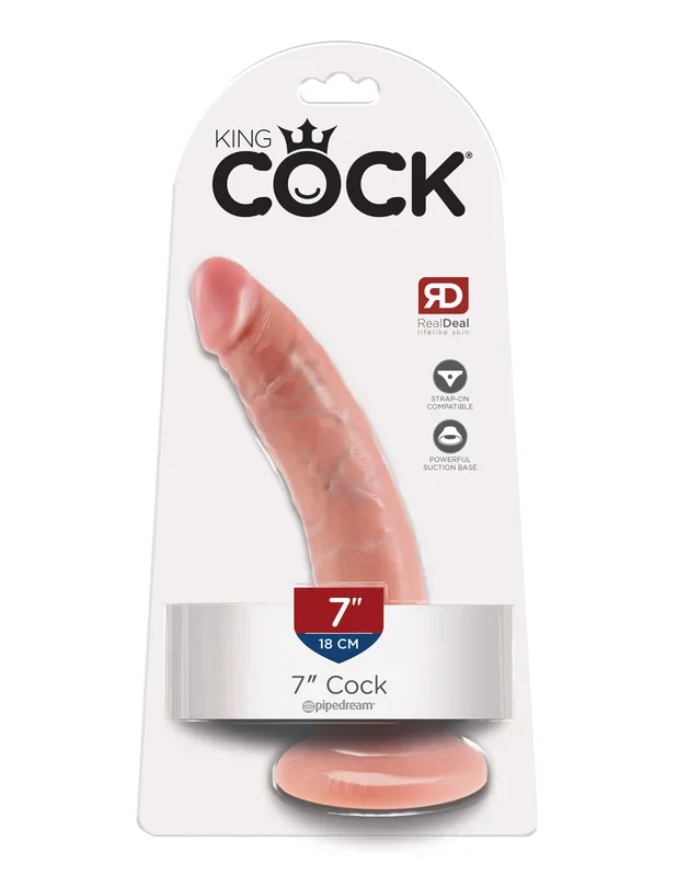 King Cock 7 inches Cock Beige Dildo Real Deal RD