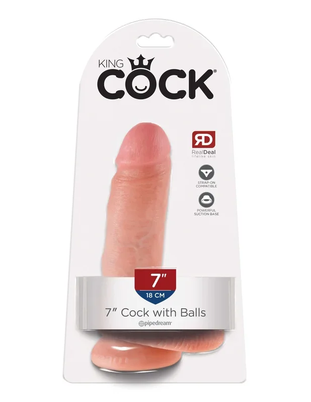 King Cock 7 inches Dildo with Balls: A Lifelike Pleasure Experience