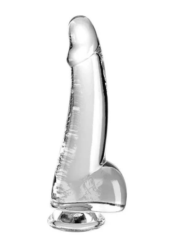 King Cock Clear Dildo with Balls 7.5in