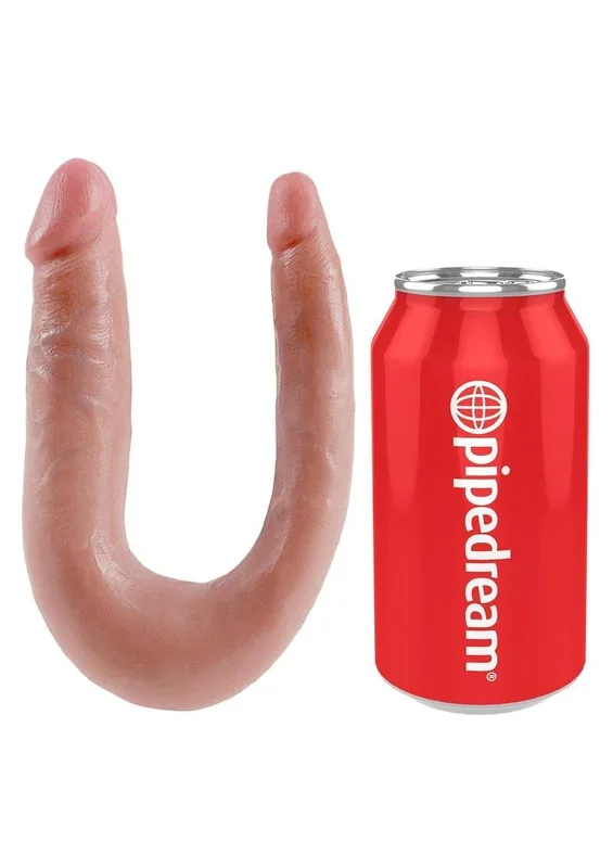 King Cock U-Shaped Small Double Trouble Dildo 5in Realistic Silicone