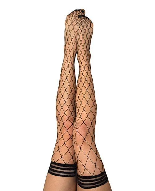 Kix’ies Michelle Large Fishnet Thigh High Black B