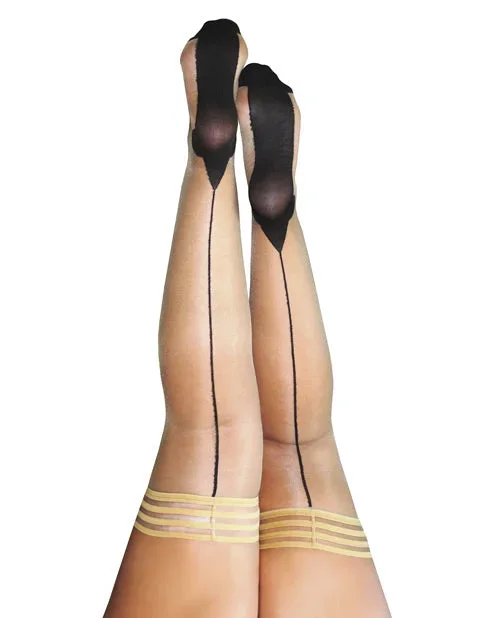 Kix’ies Ruby Cuban Heel Thigh High Nude D