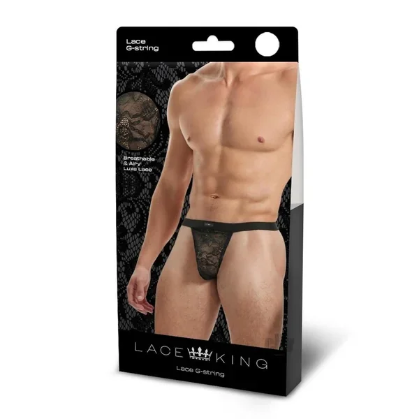 Lace King Lace Gstring L/xl Blk