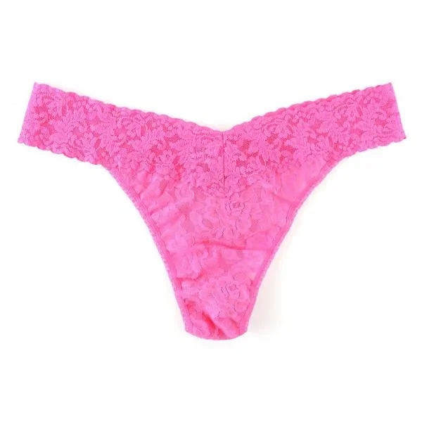 Lace Original Rise Thong – Fiesta Pink – One Size