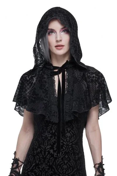 Lace Renaissance Cape – Black – One Size