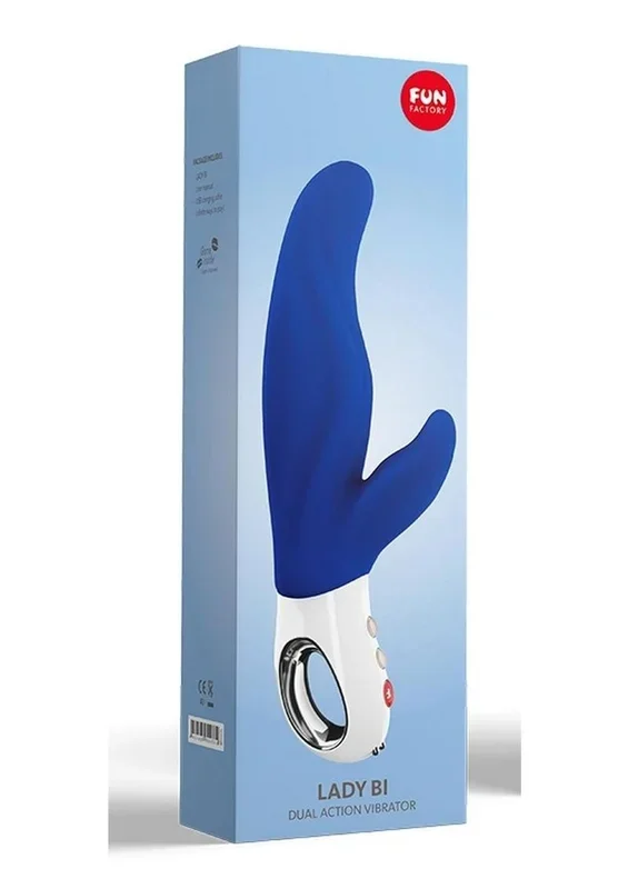 Lady Bi Silicone Vibrator with Clitoral Stimulator – Ultramarine