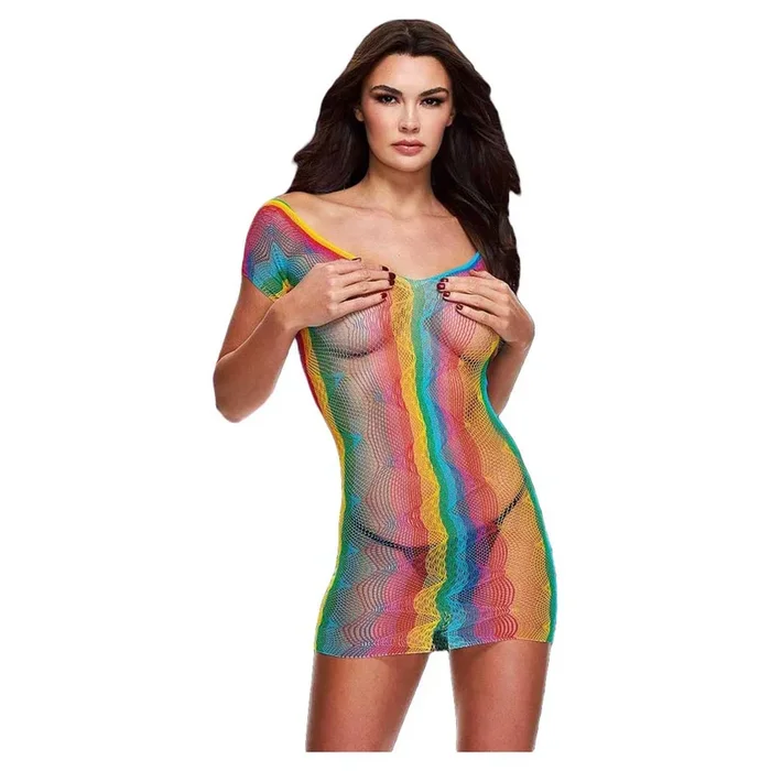 Lapdance Rainbow Jacquard Mini Dress