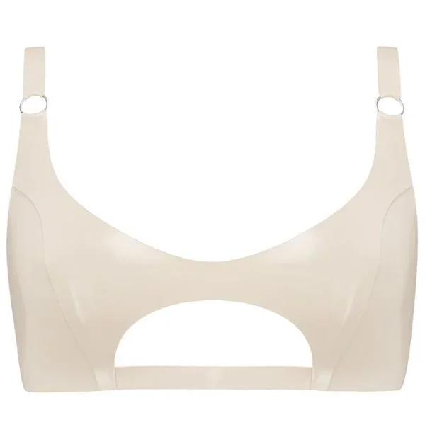 Latex Cut Out Bralette – White –