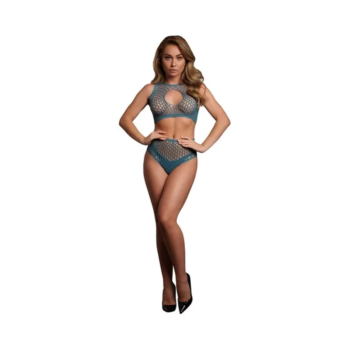 Le Desir Duo Net Key-hole Bra Set Ocean Deep