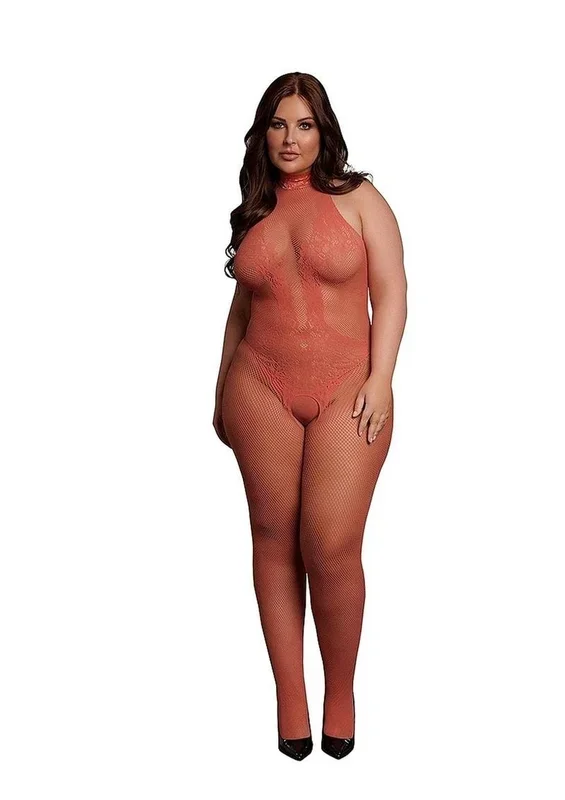 Le Desir Fishnet Lace Bodystocking – Queen – Sunset Glow