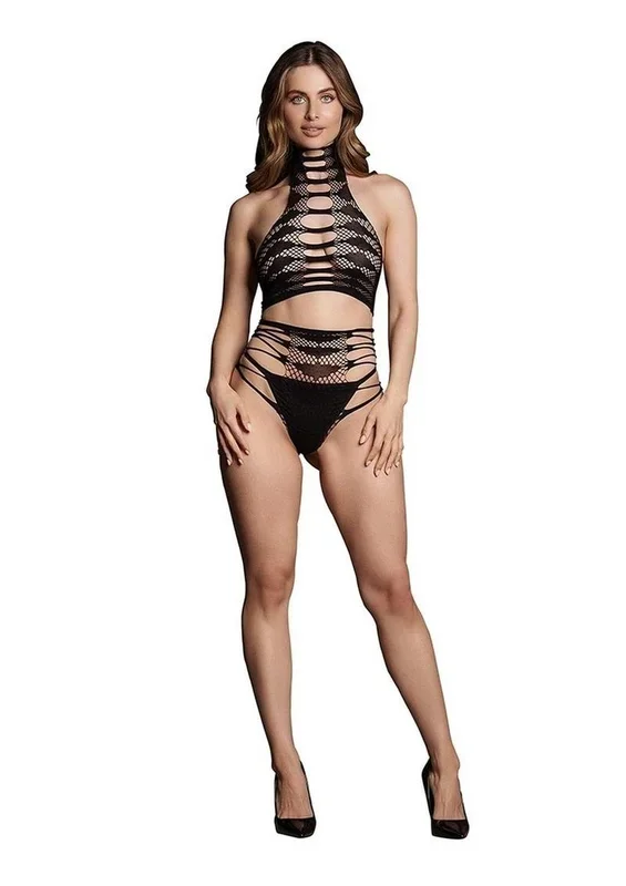 Le Desir Shade Carpo Xlvi Two Piece with Turtleneck, Crop Top and Pantie