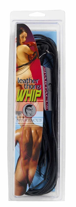 Leather 20″ Thong Whip: Black