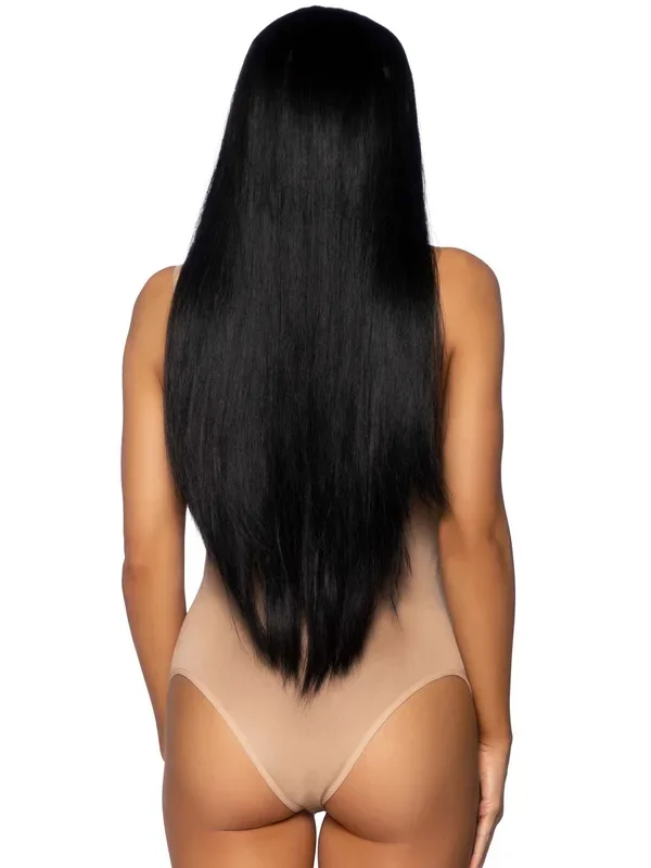 Leg Avenue 33 Inch Long Straight Wig (Black) – Synthetic Wig