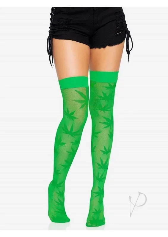 Leg Avenue 420 Net Thigh High OS Green