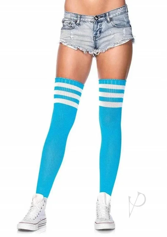 Leg Avenue Athlete Thigh Hi with 3 Stripe Top OS Blue