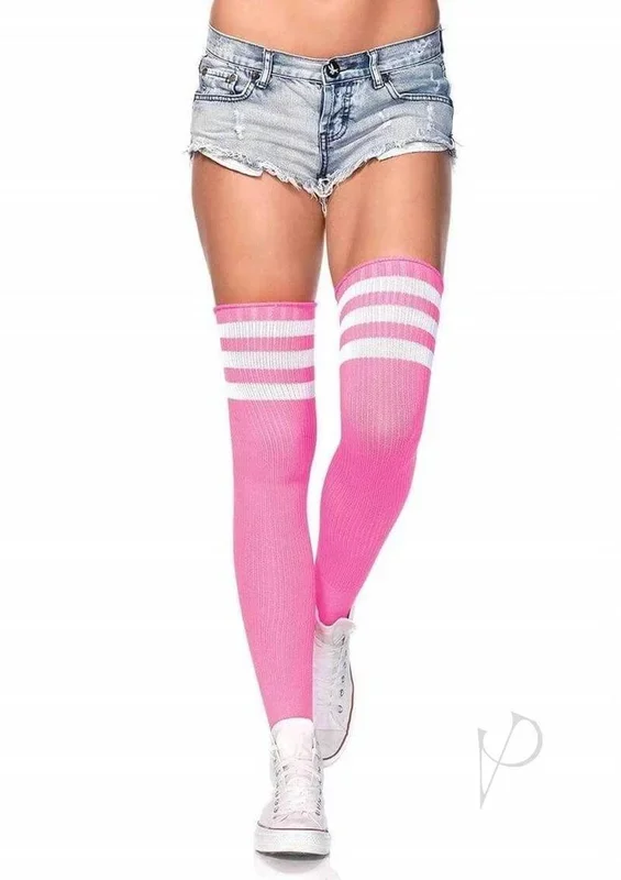 Leg Avenue Athlete Thigh Hi with 3 Stripe Top OS Pink