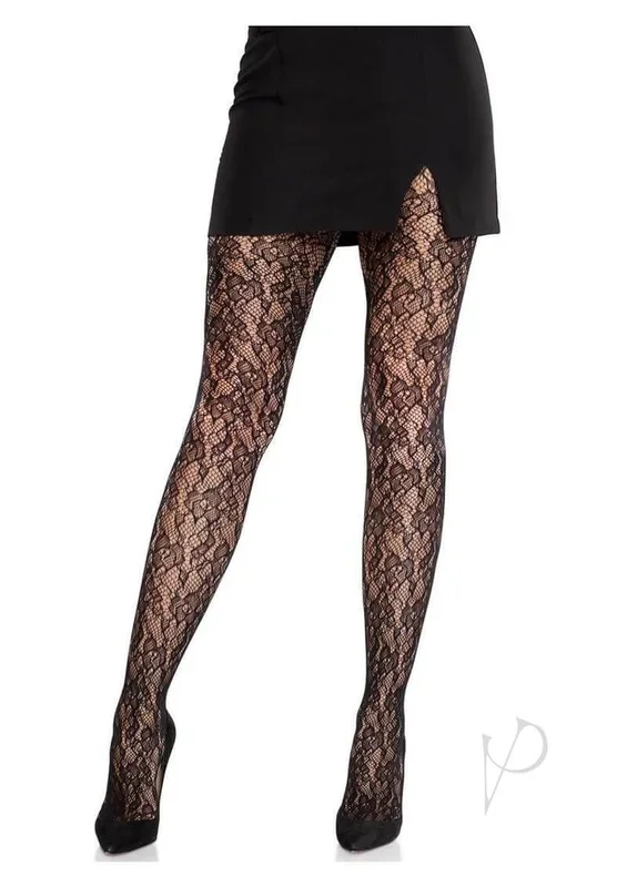 Leg Avenue Camellia Lace Tights Black OS
