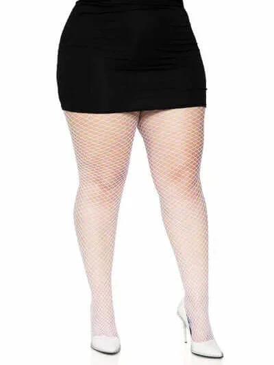Leg Avenue Industrial Net Pantyhose 1x 2x White