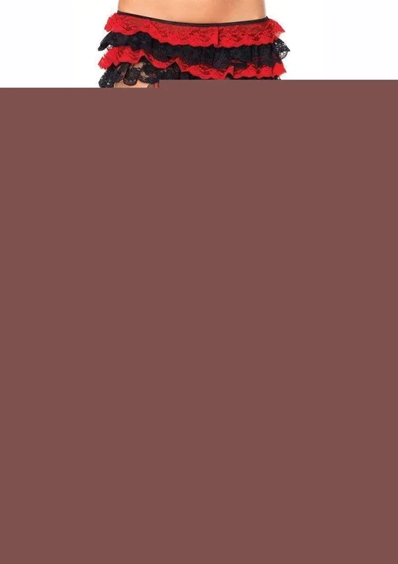 Leg Avenue Marquee Print Spandex Sheer Pantyhose with Faux Garterbelt Detail