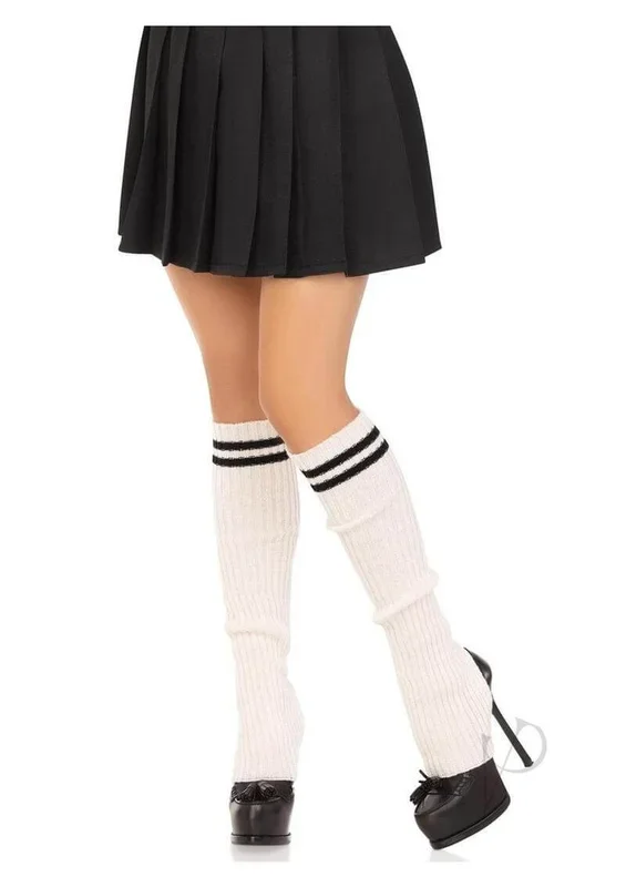 Leg Avenue Ribbed Stirrup Leg Warmers OS White