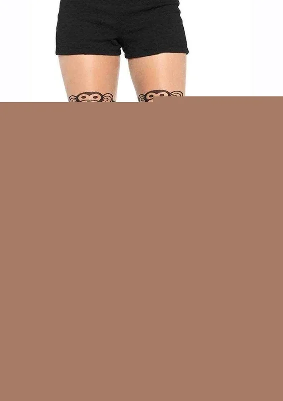 Leg Avenue Spandex Monkey Business Opaque Pantyhose with Curvy Tail