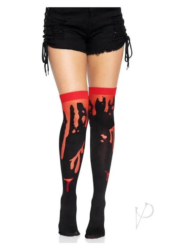 Leg Avenue Splatter Thigh Highs OS Red