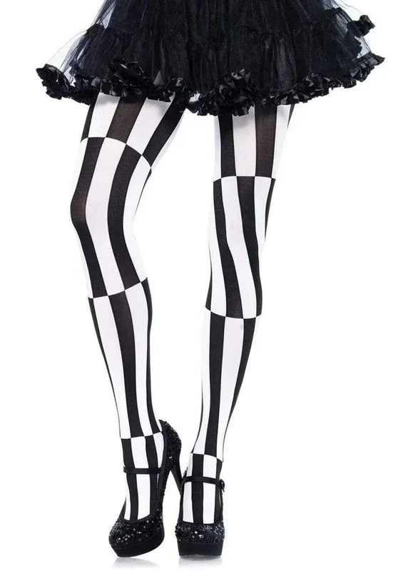 Leg Avenue Woven Opaque Striped Optical Illusion Pantyhose