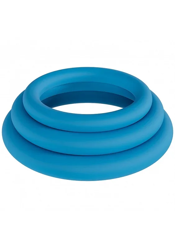 LEVELZ – Classic Silicone Cock Ring Set of 3 (L/XL/XXL) – Teal