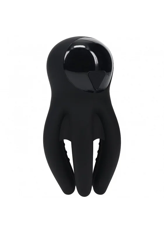 LEVELZ – Digital Vibrating Silicone Penis Head Stimulator with Tentacles – Black