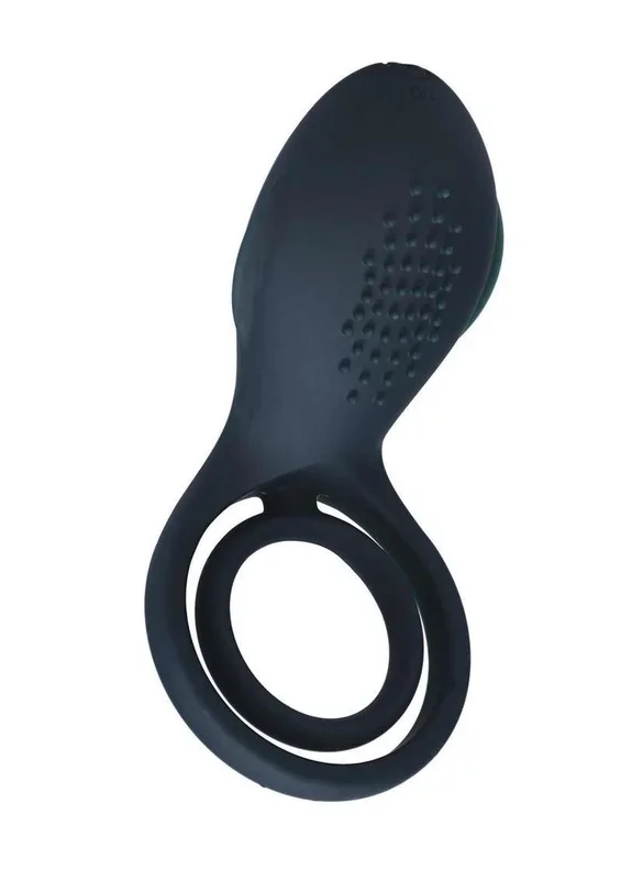 Levelz Vibrating Silicone Rechargeable Cock and Ball Ring with Winged Stimulator