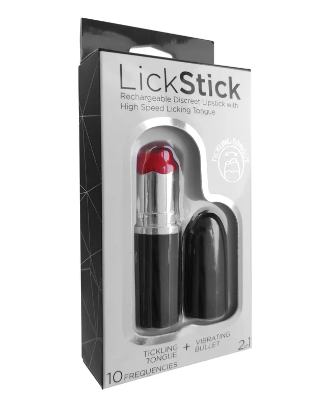 Lick Stick Rechargeable Discreet Lipstick Bullet with High Speed Licking Tongue