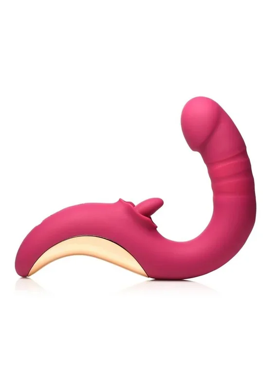 Lickgasm Tease and Please Rechargeable Silicone Thrusting Andamp; Licking Vibrator