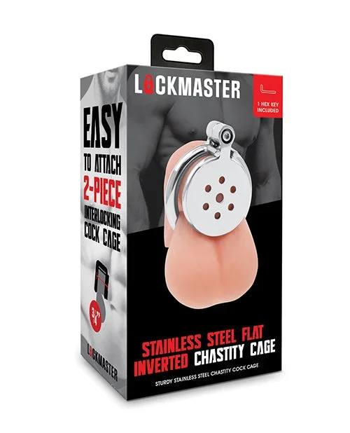 Lockmaster Stainless Steel Flat Inverted Chastity Cage – Silver