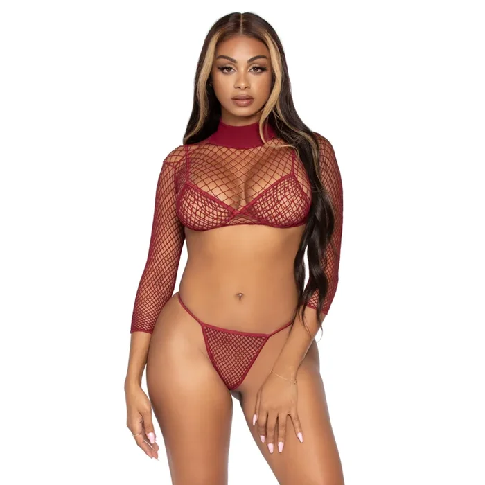 Long Sleeve Crop Top Bikini Set