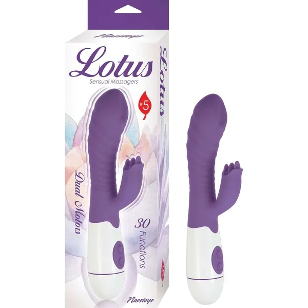 Lotus Sensual Massager #5 Silicone Rabbit Vibrator – Purple/White