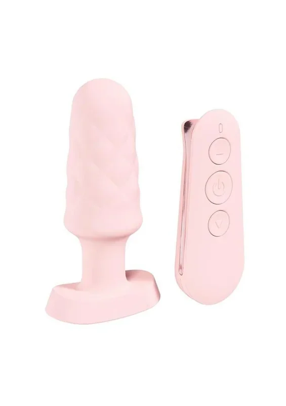 Loveline Velvet Silicone Rechargeable Vibrating Anal Plug with Remote