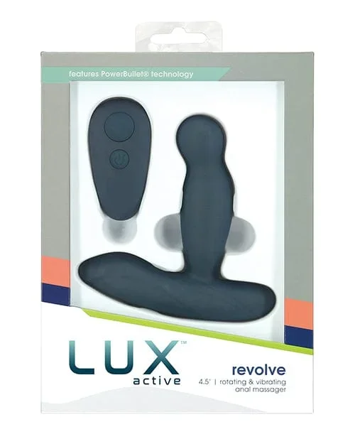 Lux Active Revolve 4.5″ Rotating & Vibrating Anal Massager – Dark Blue