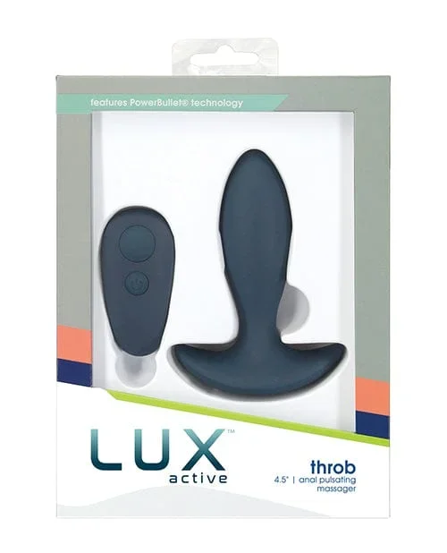Lux Active Throb Anal Pulsating Massager with Remote – Dark Blue