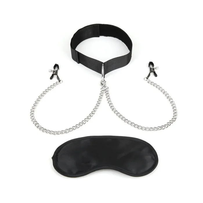 Lux Fetish Collar and Nipple Clips