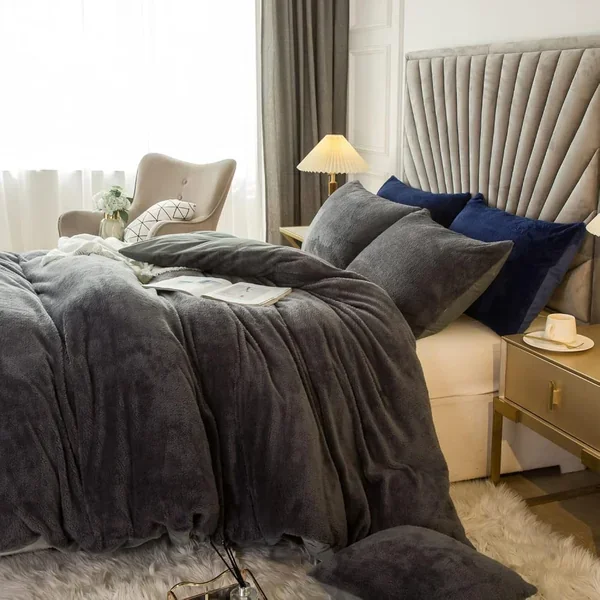 Luxury Angel Velvet Shaggy Duvet Cover Set Ultra Soft Fluffy
