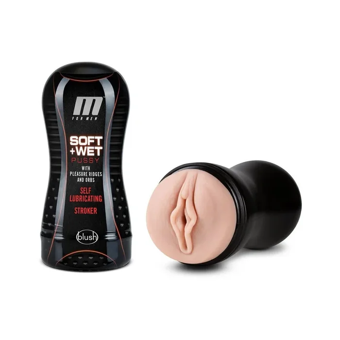 M for Men – Soft and Wet – Pussy with Pleasure Ridges and Orbs – Self Lubricating Stroker Cup – Vanilla