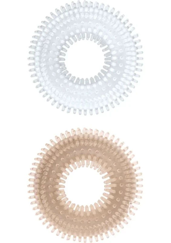 Mack Tuff Ribbed Cock Rings Pack Clear And Smoke