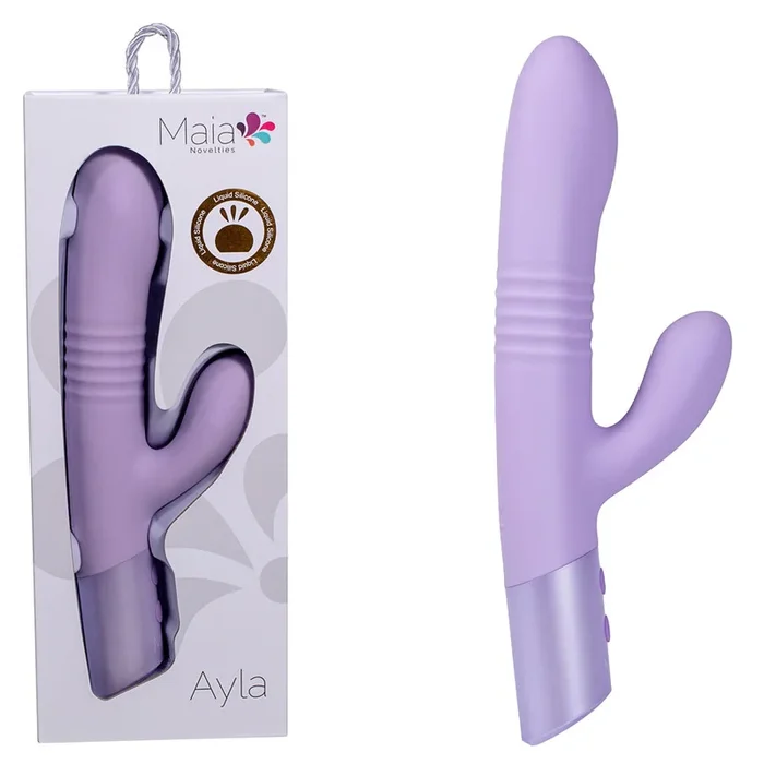 Maia AYLA – Lavender 24.4 cm USB Rechargeable Thrusting Rabbit Vibrator