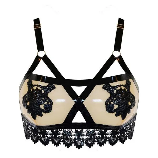 Maia Latex Bralette – Black –