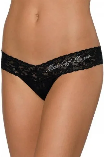 Maid of Honor Low Rise Thong – Black – One Size