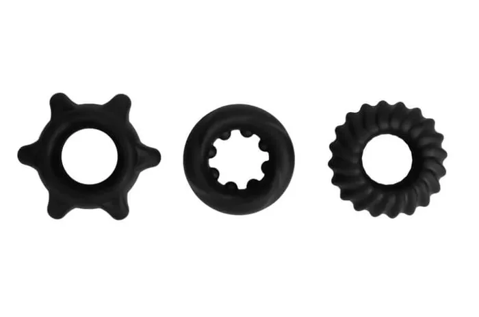Manzo Liquid Silicone Cock Ring Set – Durable & Stretchy 3-Piece Set