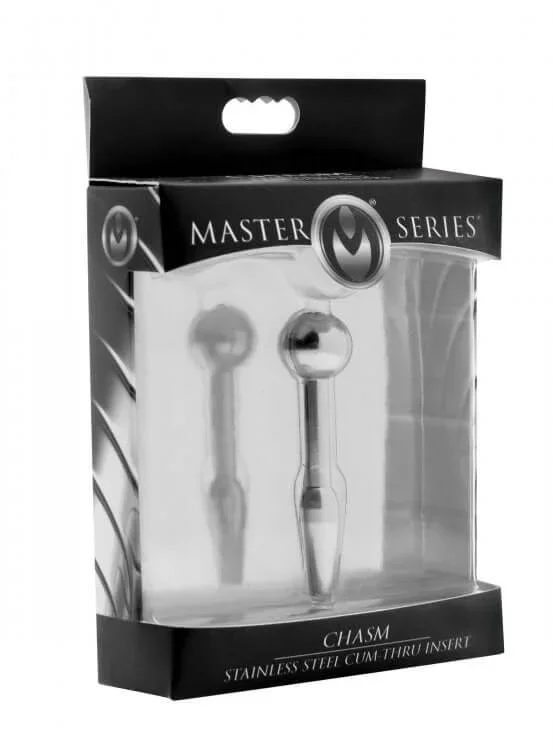 Master Series Chasm Stainless Steel Urethral Cum Thru Insert