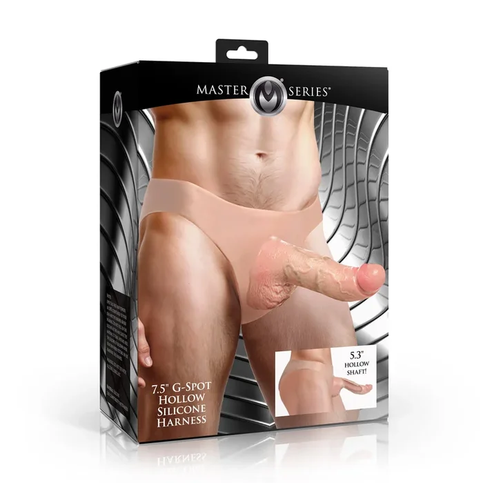 Master Series Curved 7.5″ Hollow Silicone Strap-On – Hits The G-Spot & P-Spot With Each Thrust!