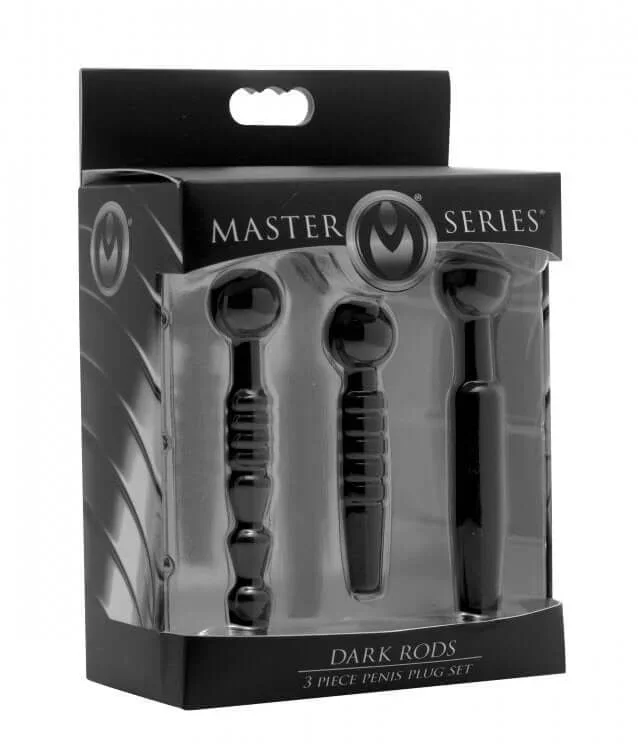 MASTER SERIES DARK RODS 3 PIECE PENIS PLUG SET SILICONE