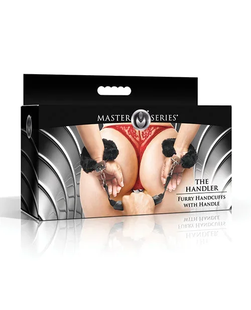 Master Series Furry Handcuffs with Rubber-Coated Handle